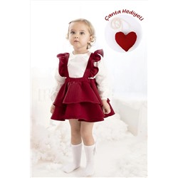 Le Mabelle Uzun Kollu Bordo Askılı Etek Bluz Takım - Nessa LM118NESSA