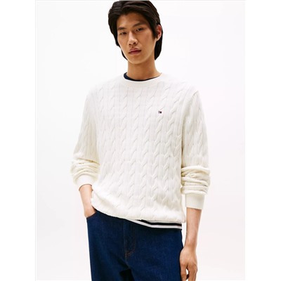 Cable Knit Crewneck Sweater