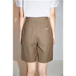 Short de tiro alto de lana Caqui
