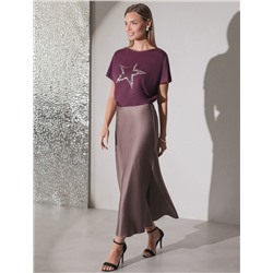 Нарядная футболка с блестящим принтом