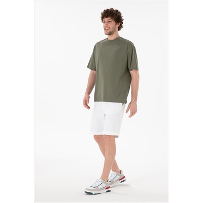 Erkek Comfort Fit Bisiklet Yaka Vizon Merserize Basic Tişört