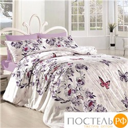 Постельное белье "Карвен" ранфорс евро (Kelebek Lilac) (арт. N023 Kelebek Lilac)