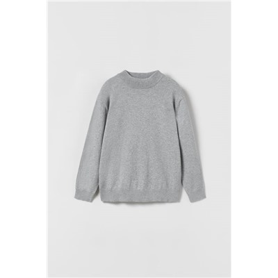 FINE GAUGE KNIT SWEATER WITH MOCK NECK