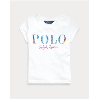 GIRLS 2-6X Floral-Logo Cotton Jersey Tee