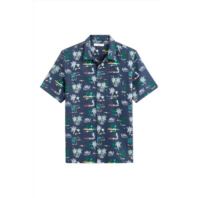 Camisa de lino - Azul marino