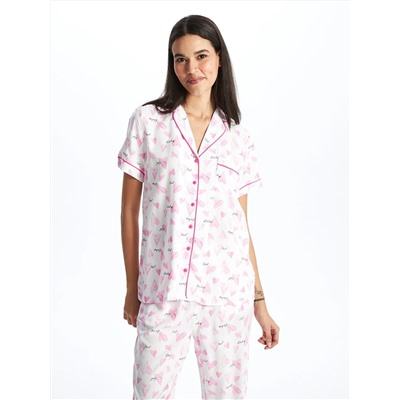 LC Waikiki Gömlek Yaka Desenli Kısa Kollu Kadın Pijama Takım, LCW DREAM                                            
                                            Gömlek Yaka Desenli Kısa Kollu Kadın Pijama Takım