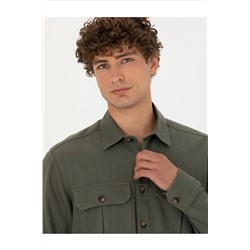 Pierre Cardin Haki Oversize Uzun Kollu Gömlek EGEBUTİK 1710364.VR027