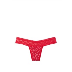 STRETCH COTTON Lace-waist Thong Panty