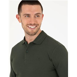 Koyu Yeşil Slim Fit Basic Sweatshirt