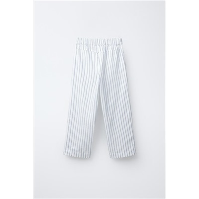 STRIPED LINEN BLEND TROUSERS