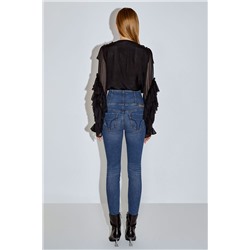Blusa de seda Negro