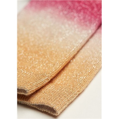 Kurze Glitzersocken mit Farbverlaufs-Print