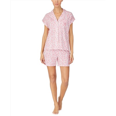Lauren Ralph Lauren Short Sleeve Drop Shoulder Boxer Shorts Pajama Set