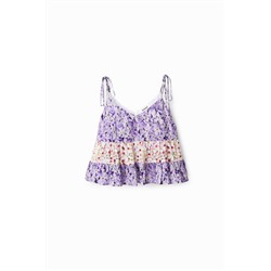 Top de tirantes floral