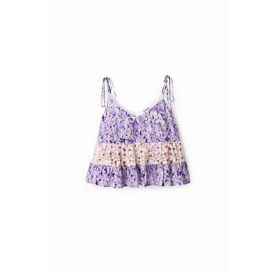 Top de tirantes floral