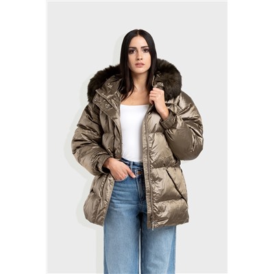 Anorak de manga larga Marrón castaño