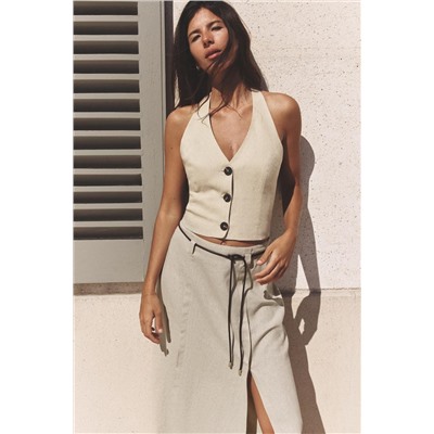 TOP HALTER CON LINO