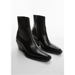 Botín piel cowboy -  Mujer | MANGO OUTLET Melilla