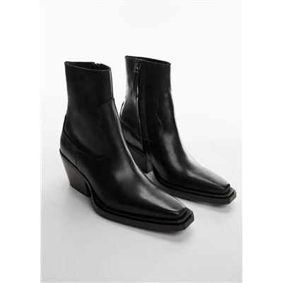 Botín piel cowboy -  Mujer | MANGO OUTLET Melilla