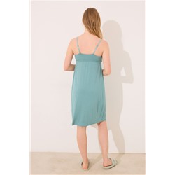 Camisón corto "maternity" lactancia verde agua
