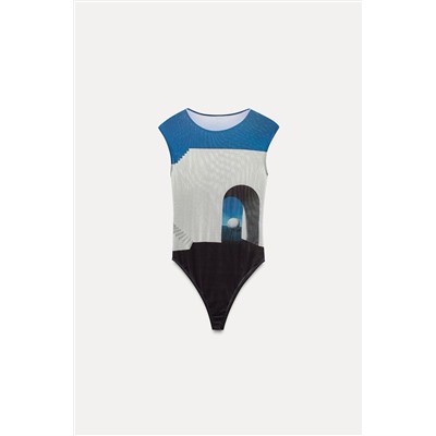 RENÉ MAGRITTE PRINT TULLE BODYSUIT