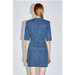 Vestido recto vaquero Azul marino
