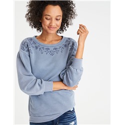 AE SHIRRED BALLOON SLEEVE SWEATSHIRT