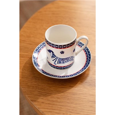 Damien 2'li Kahve Fincan Takımı - Renkli - 90 ml
