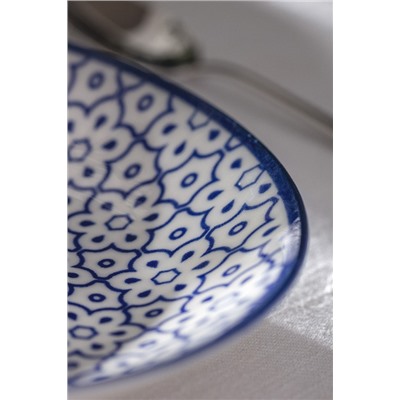 Reve Bleu Elodie Yemek Tabağı - 20 cm - Mavi/Beyaz