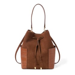LAUREN Suede Debby Drawstring Bag