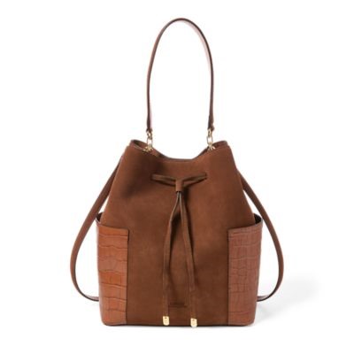 LAUREN Suede Debby Drawstring Bag