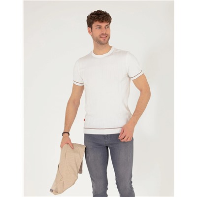 Ekru Slim Fit Kazak