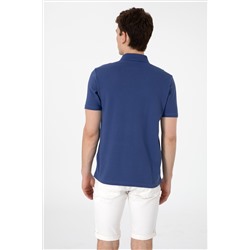 Erkek Regular Fit Polo Yaka Açık Lacivert Basic Tişört