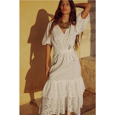 VESTIDO BORDADOS CINTURÓN