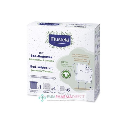 Mustela Kit Eco-Lingettes Réutilisables & Lavables x10 lingettes