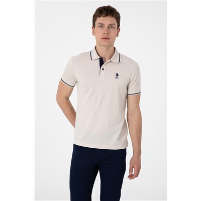 Erkek Slim Fit Polo Yaka Taş Basic Tişört