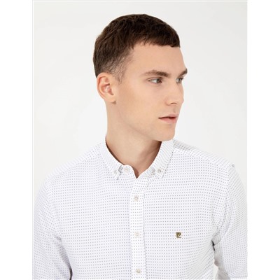Haki Slim Fit Uzun Kollu Gömlek