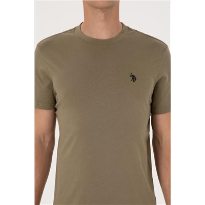 Erkek Regular Fit Bisiklet Yaka Vizon Basic Tişört