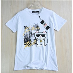 Хлопковая футболка с принтом мультяшного кота KARL LAGERFEL*D ОРИГИНАЛ!