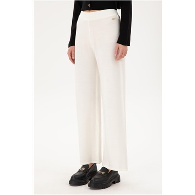 Kadın Kum Loose Fit Triko Pantolon