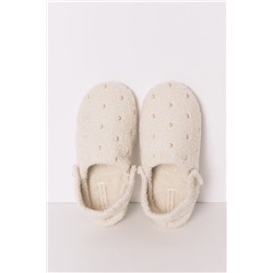 Zapatillas casa borreguito blanco brillo