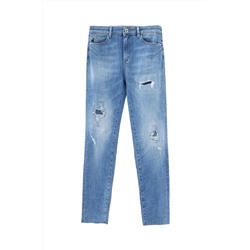 Vaquero skinny fit 7/8 de tiro alto Azul