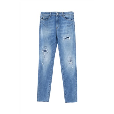 Vaquero skinny fit 7/8 de tiro alto Azul