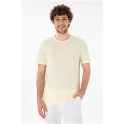 Erkek Regular Fit Bisiklet Yaka Limon Basic Tişört