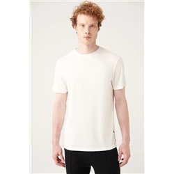 Avva, Erkek Ekru Bisiklet Yaka Yumuşak Tuşeli T-shirt A31y1003