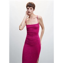 Vestido punto espalda cruzada -  Mujer | MANGO OUTLET España