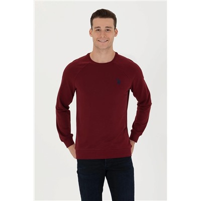 Erkek Bordo Basic Sweatshirt