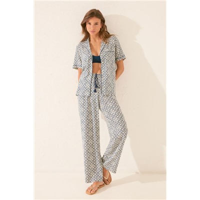 Pijama camisero estampado sello
