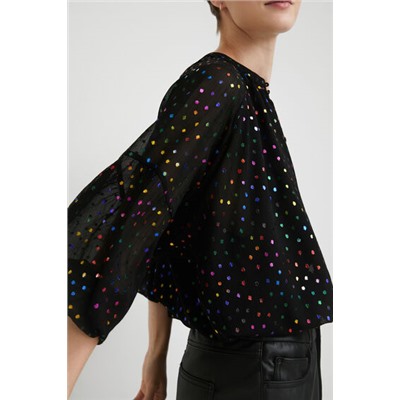 Blusa topos metalizados