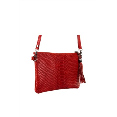 Bandolera de piel Rojo y plateado - Firenze Artegiani
